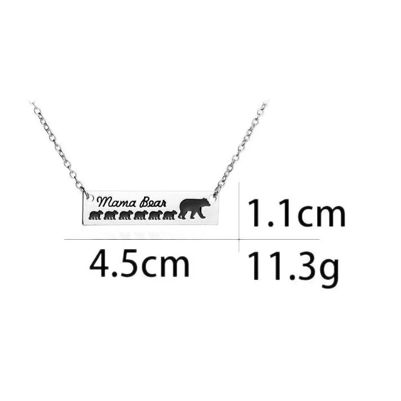 mama bear necklace animal pendant necklaces silver plated alloy pendants necklace fashion jewelry mothers day gifts