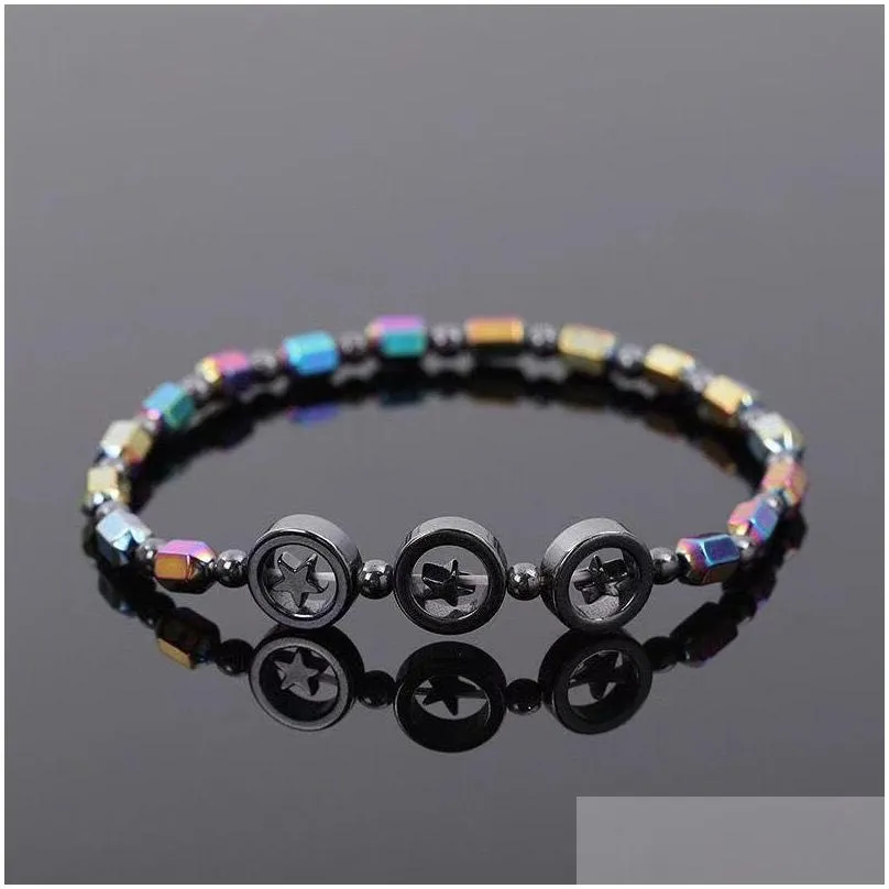 black gallstone magnetic therapy anklet beads foot chain healthy weight loss ankle bracelet for leg health jewelry