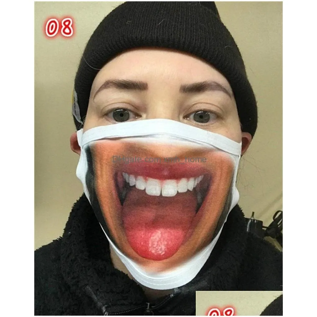 adult protect mouth respirator tooth cotton cloth reusable mascarilla dustproof fashion face mask amusing beard washable foldable 4mg