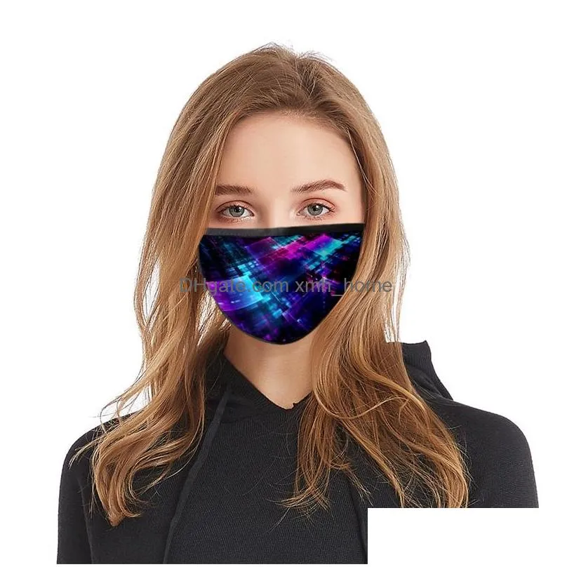 galaxy sky printing mascherine breathing face masks fashion reusable folding washable respirator men women meryls earloop 2 6bl c2