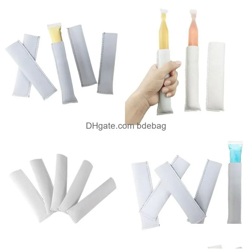  sublimation blank tools ice  sleeve neoprene insulator reusable zer popsicle holders washable ices popsicles sleeves holder 726