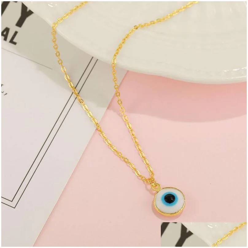 evil eye necklace with card turkish blue eyes pendant necklaces for women men good luck fashion jewelry