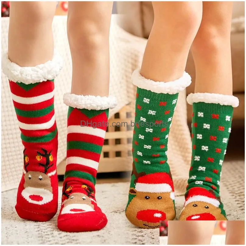 christmas decorations knit socks cartoon xmas treehouse womens thick sherpa fleece lined thermal sockschristmas 16styles 2014 e3