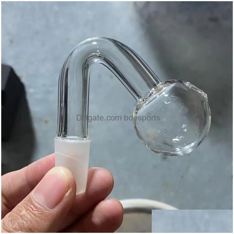 14mm 18mm clear thick pyrex glass oil burner pipe hookah male female joint for water pipes bong dab rig bowl 3112 t2