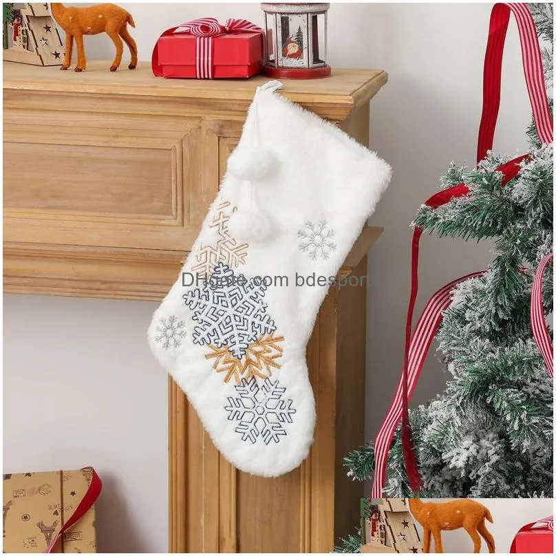 christmas stockings large snowy white faux fur xmas stocking personalized stocking tree decoration family holiday party decor 4786 q2