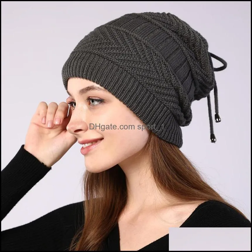 fleece lined multi hat neck winter warm skull cap cuff beanies knit neckerchief for women fashion gift