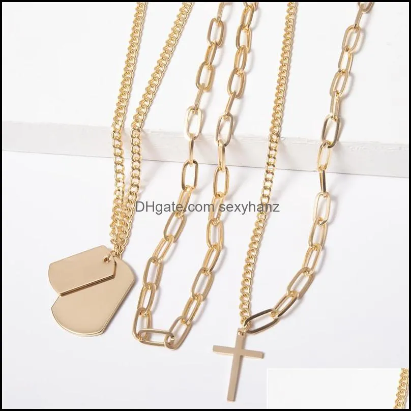 army card cross necklace gold chains women necklace chokers necklace fashion hip hop jewelry