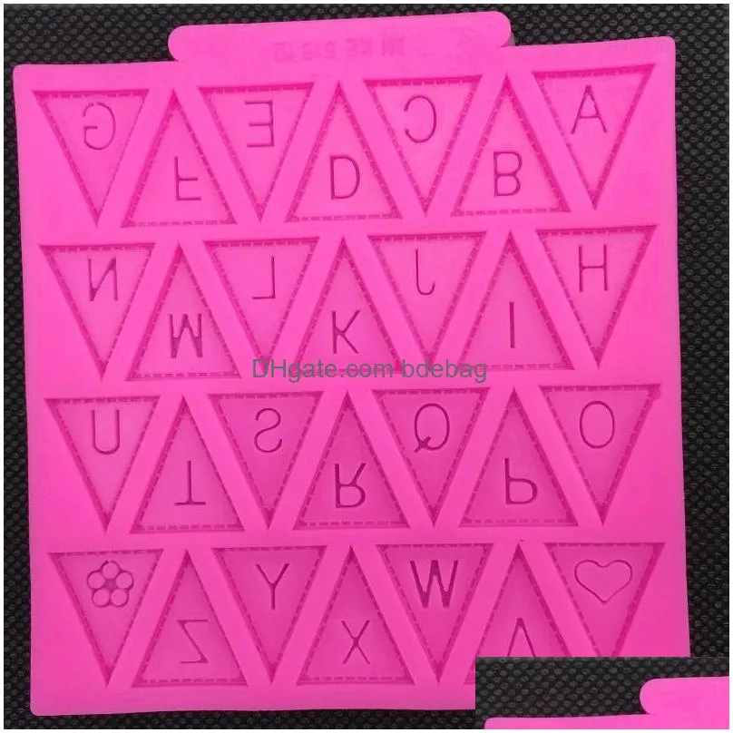 mould cake mold silicone reusable practical tasteless triangle 24 english letters model diverse modeling for baking 4 8ky zz