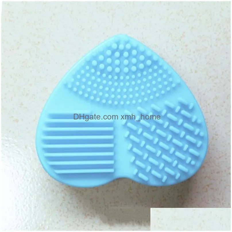 silicone makeup brush cleaner colorful brushs wash eggs hearts shape washings makeup tool convenient and quick 1 55hr e2