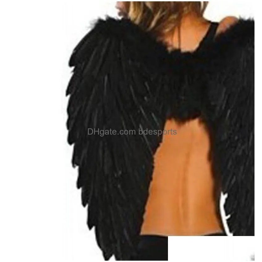 feather angel wing stage perform black white photography clothes accessories halloween adult ball prop wedding supplies party decor 3201