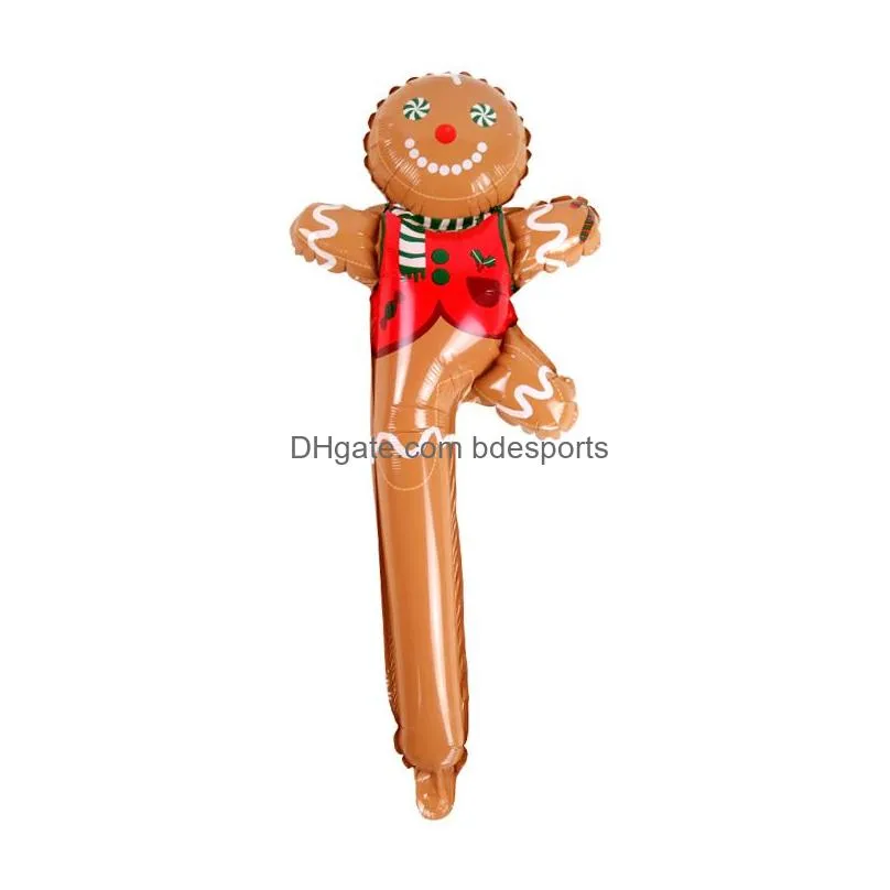 christmas decoration supplies 24 inches balloon inflatable stick crutches candy elk gingerbread snowman shaped handheld balloons 0 8jf