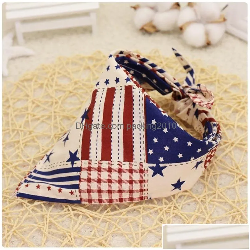 cartoon pattern child mouth towel pet dogapparel tie baby bib cotton triangular scarf more color antifouling dog design