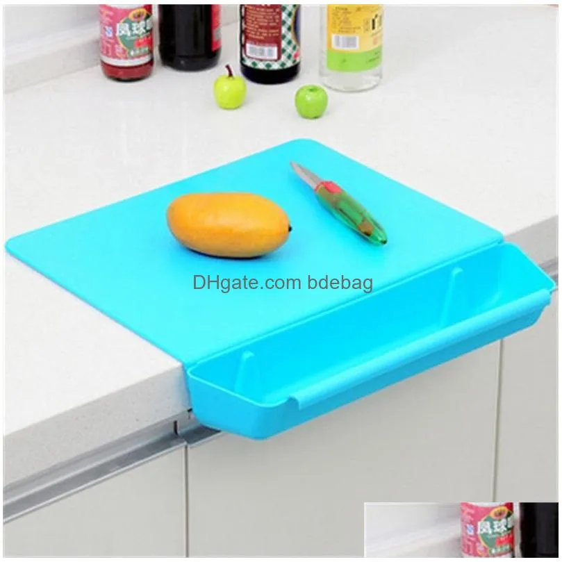 cutting block 2 in 1 practical pinkycolor with dish slot economic chopping blocks plastic non slip board kitchen tools 18hj y z