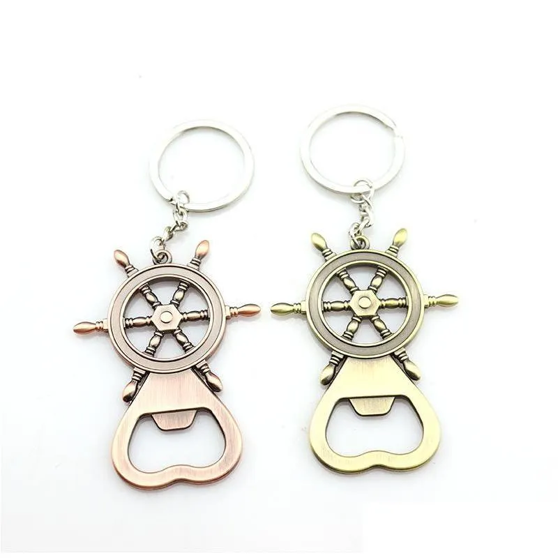 metal rudder keys chain zinc alloy multi colors beer bottle opener key buckle movie theme ring 2 8xx l1