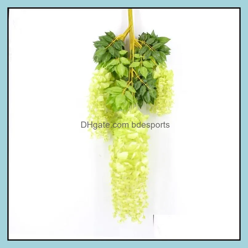 7 colors elegant artificial silk flower wisteria flower vine rattan for home garden party wedding decoration 75cm and 110cm available 99