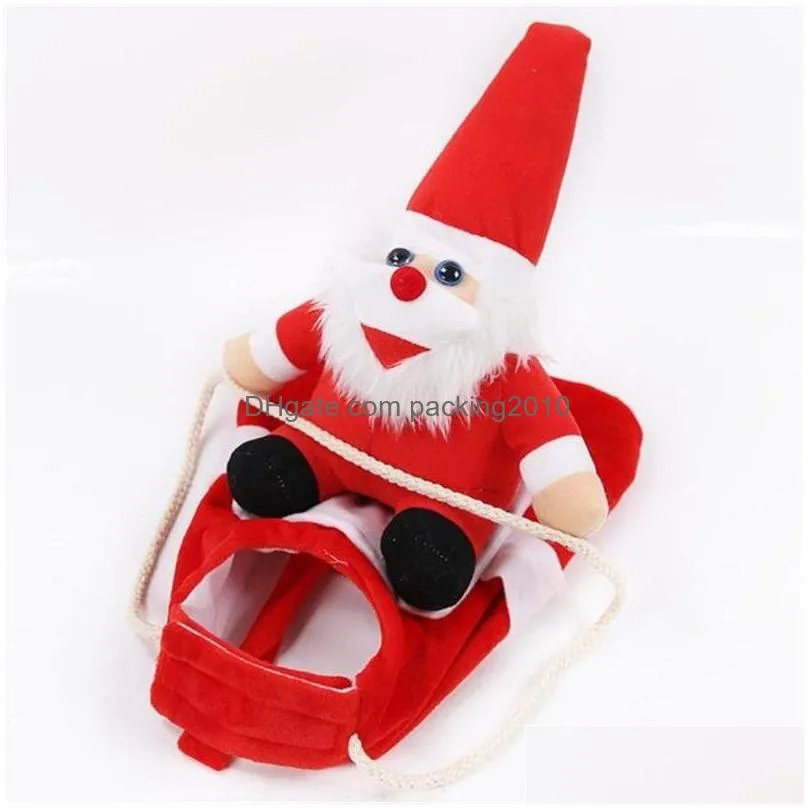 fashion dogs christmas riding horse clothes high quality pets santa claus doll clothing apparel festival supply winter 24gg h1