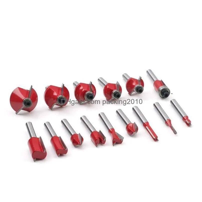 1/2in hard alloy handle wood router bit mill engraving trim woodworking milling cutter trimmer adapter drill set 15/35pcs/set 704 k2