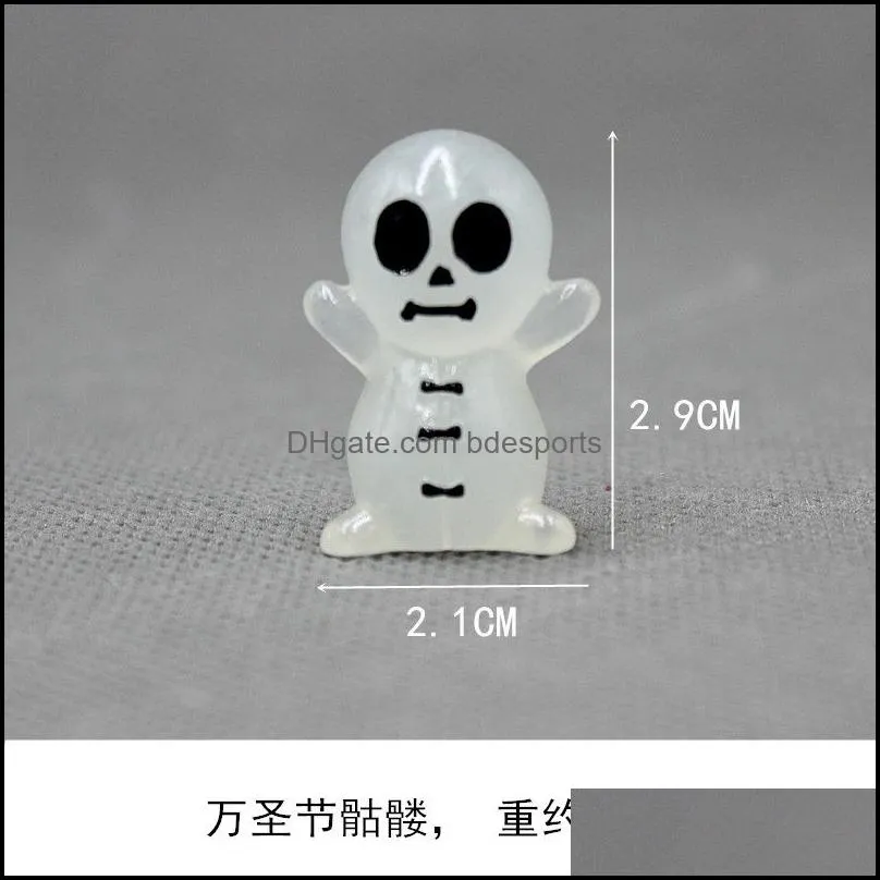 party favor creative halloween decoration resin luminous ornaments ghosts skull pumpkins shaped cartoon props party home decor novelty gifts 12cw