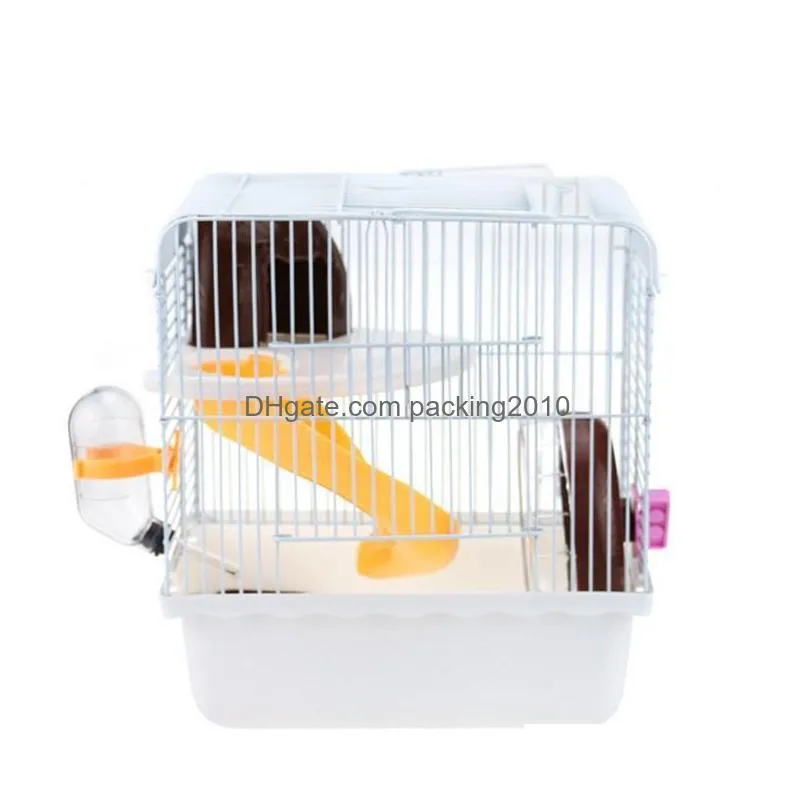 double layers hamster cage easy to install convenient plastic guinea pigs house healthy living cute colorful firm durable 21jy dd