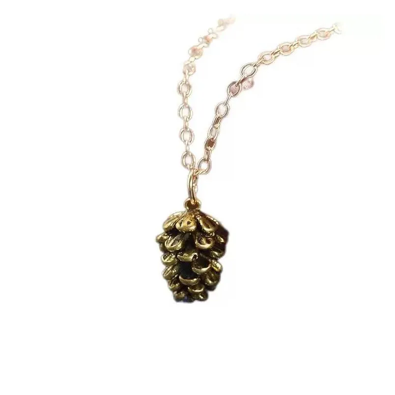 pinecone pendant necklaces nut plant specimen necklace pine cone necklace for women men fashion jewelry