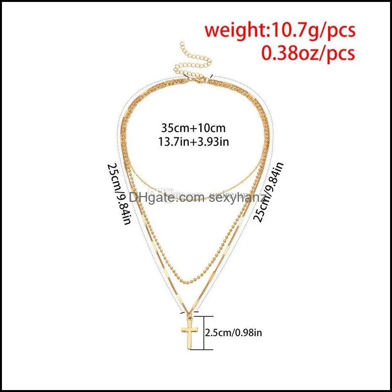 multilayer juses cross pendant necklace gold chain chokers necklaces woomen fashion jewelry