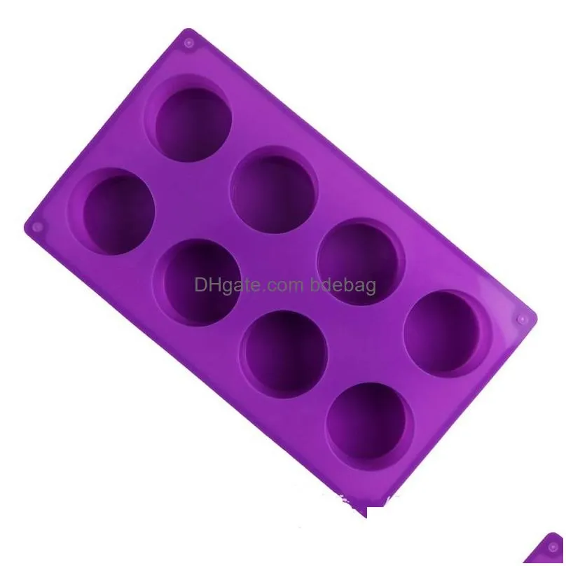 hand made soap silicone mold eight circles ice cube moulds muffin cup cake baking mould moldes de silicona diy tool 5jm f2