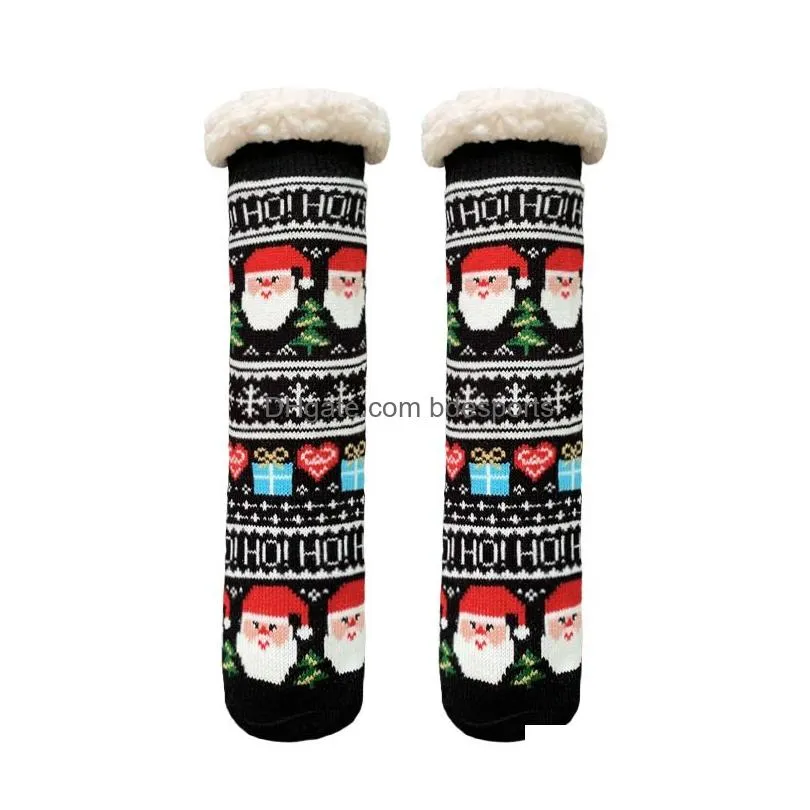 christmas decorations knit socks cartoon xmas treehouse womens thick sherpa fleece lined thermal sockschristmas 16styles 2014 e3