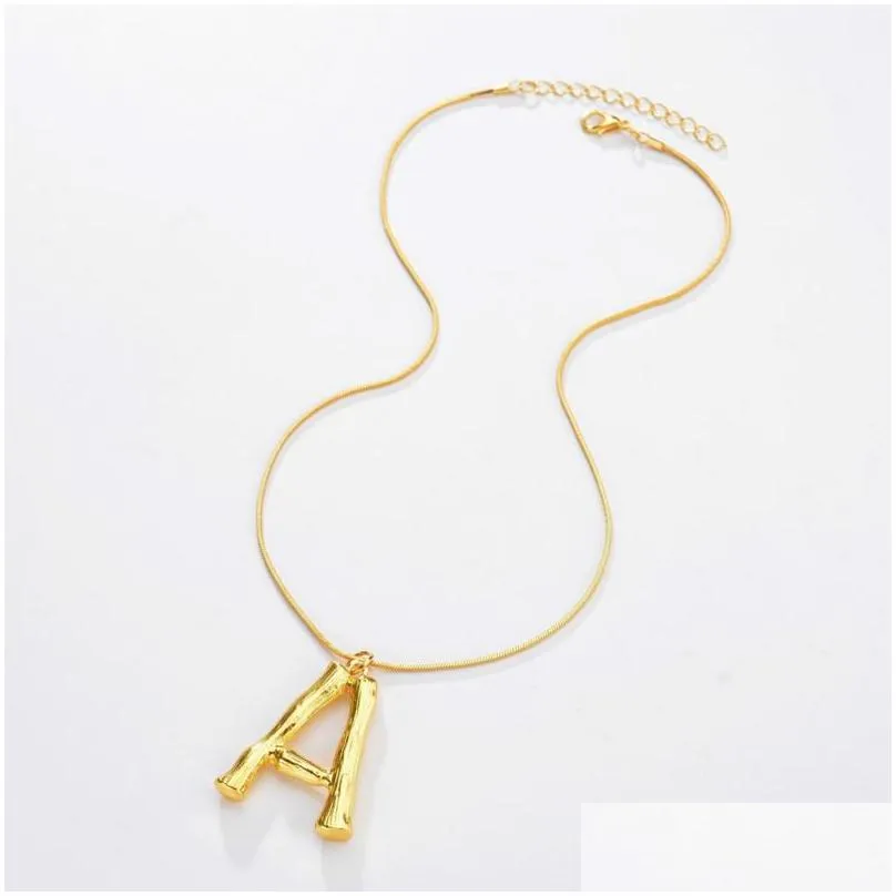 26 english letters pendant necklaces gold plated hyperbole uppercase english alphabet necklace fashion jewelry