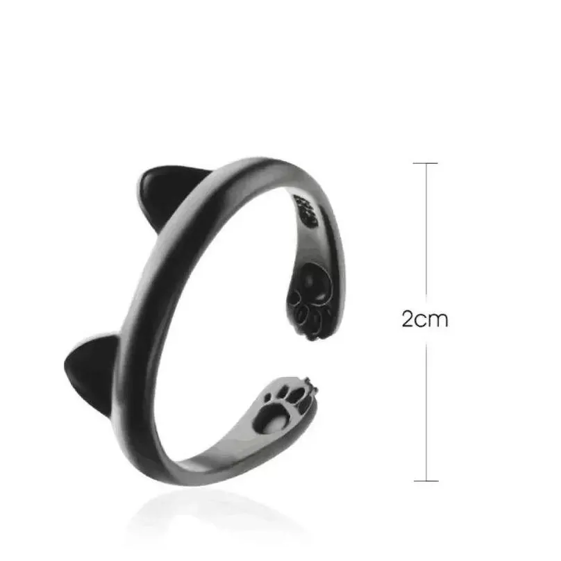 animal cat ears band rings for women girls lovely pet dog cat claw finger ring fashion jewelry