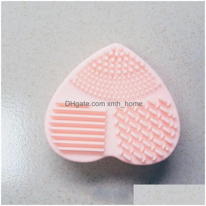 silicone makeup brush cleaner colorful brushs wash eggs hearts shape washings makeup tool convenient and quick 1 55hr e2