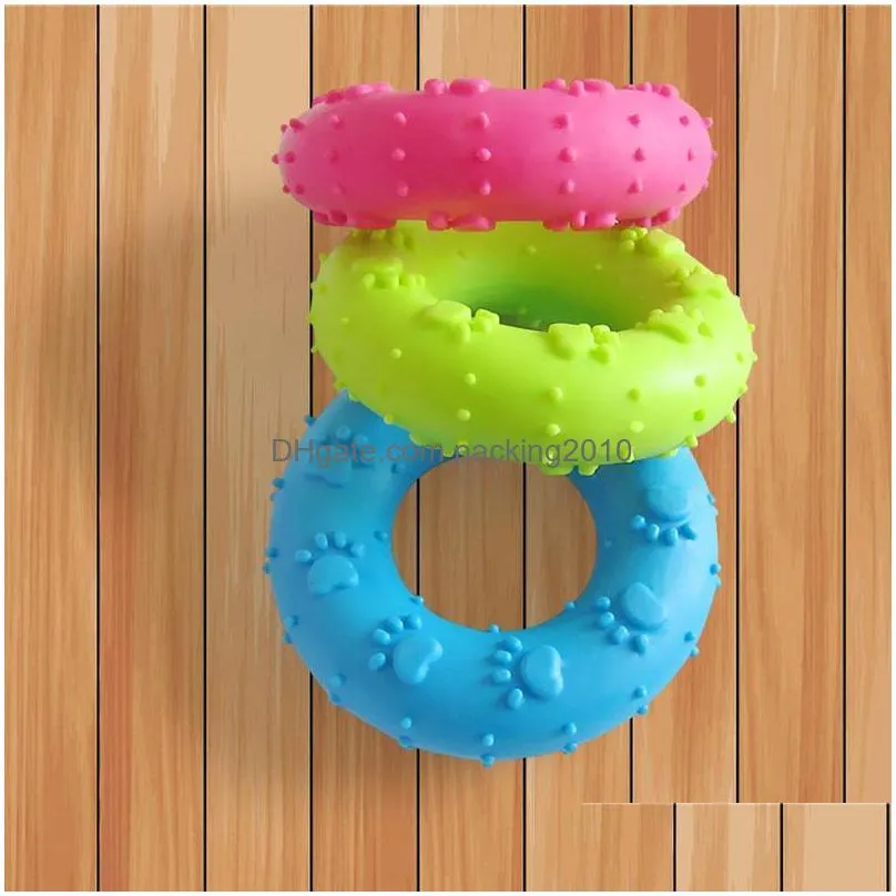 rubber dog teethers toys wear resistant puppy cat bread shape chew teeth care toy pet teething training accessories 1 5zr zz