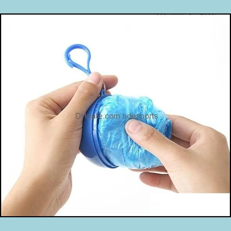 disposable raincoat plastic ball key chain disposable raincoats portable spherical case traveling hiking camping raincoat