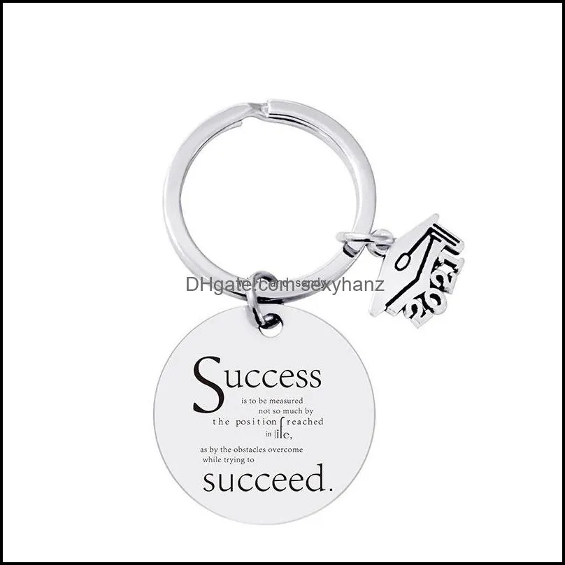 stainless steel 2021 graduation season keychain bag hangs letter class of 2021 keyring gift for students letter key chain