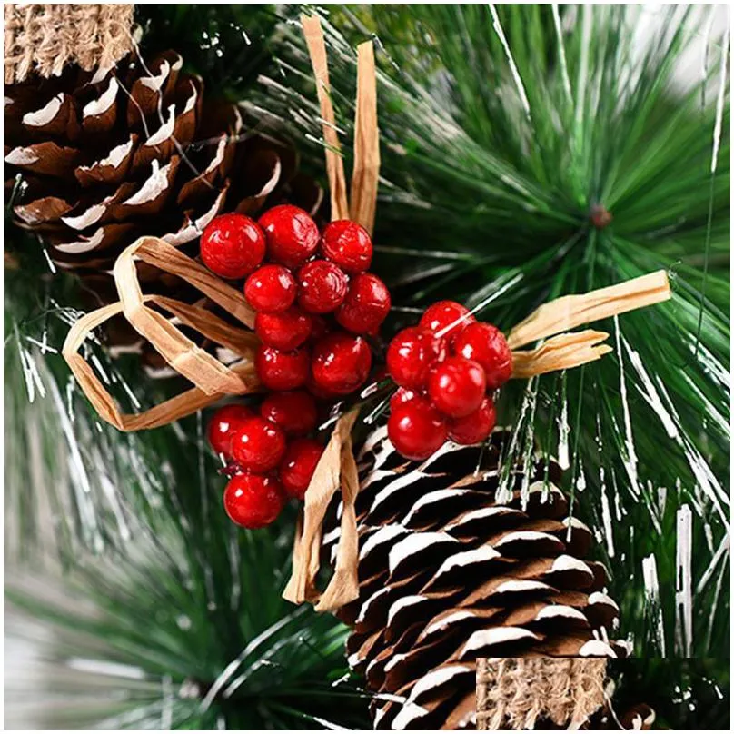 christmas decorations 2022 wreath for home decor imitation snow leaf flower pine nuts 12.5 inch xms wreaths outdoor ornaments