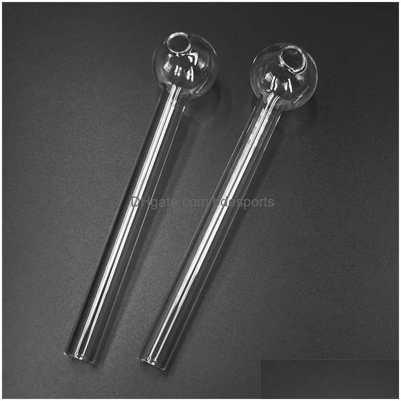 wholesale clear pyrex glass oil burner pipes spoon pipe 4 inch 6 inch mini straight tube hand pipes smoking accessories 3161 t2