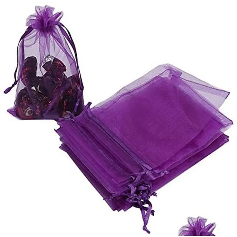 100pcs/lot jewelry bag organza gift bags reuseable packing drawstring pouches earring bracelet package for christmas baby shower