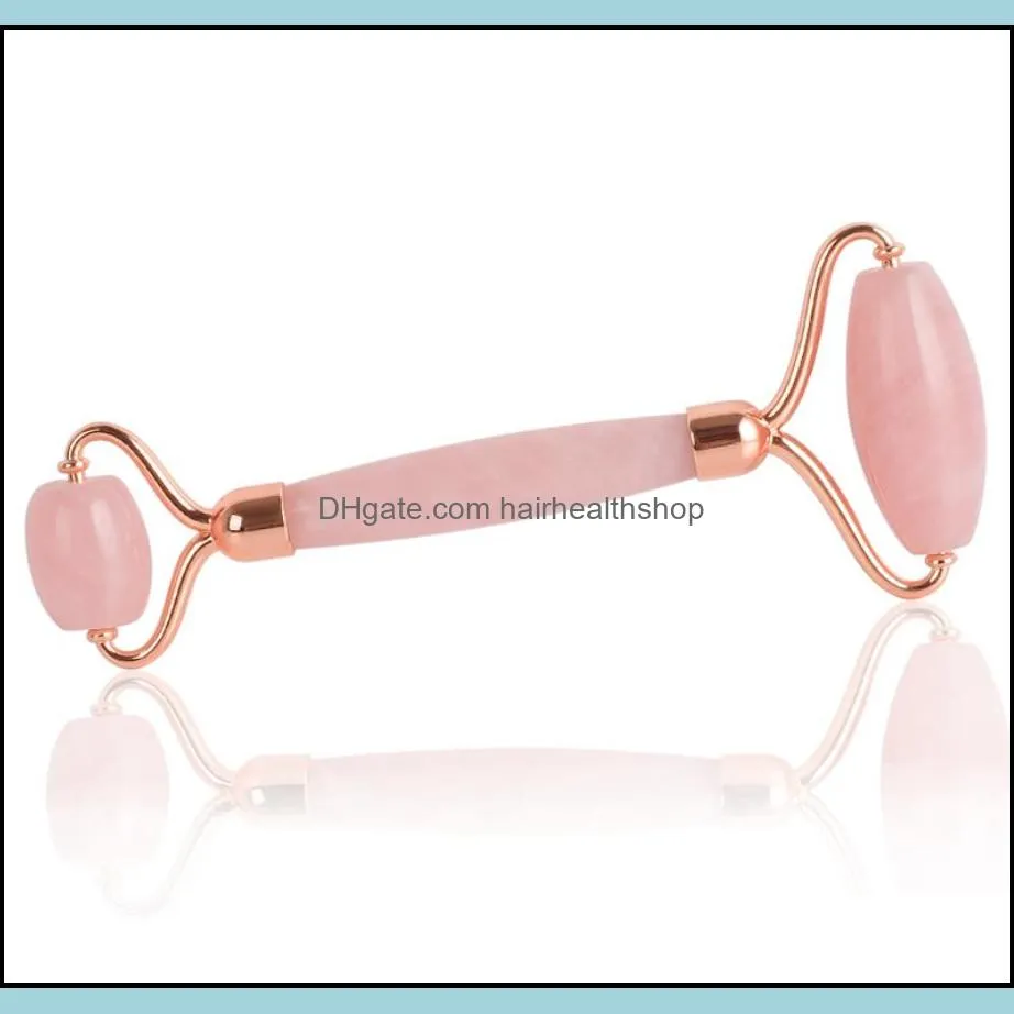 factory direct sale rose quartz facial roller massager real natural pink jade massage roller for face