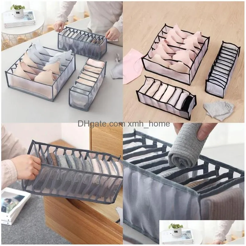 underwear underpants socks storage box black grey women drawer type grid bras packing boxs 6 5ly3 j2