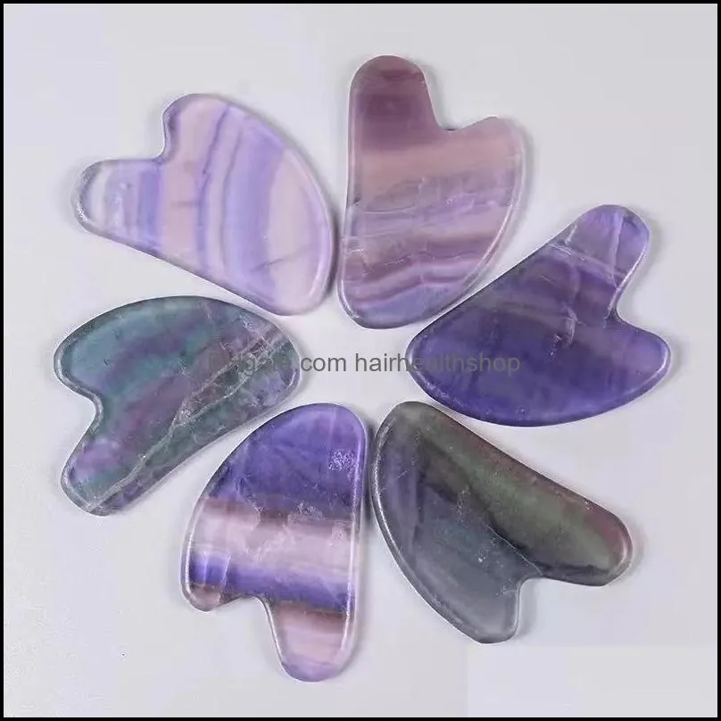 face care massager gua sha tool natural crystal fluorite massage scraping neck eye body spa acupuncture beauty skin detox