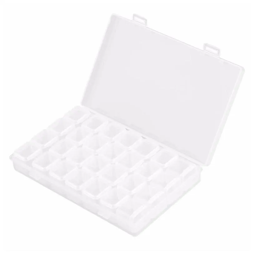 28/56 grids clear plastic organizer box storage container jewelry box with adjustable dividers for beads art diy crafts