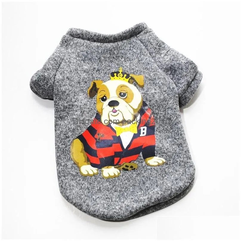 plush keep warm puppy clothes miniature dog letter printing sweater multi pattern pets supplies spring and autumn 8xx j2