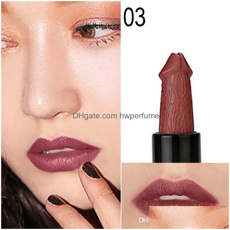 6colors lipstick mushroom pecker lipstick penis willy shaped lip hens night party makeups long lasting matte lipstick