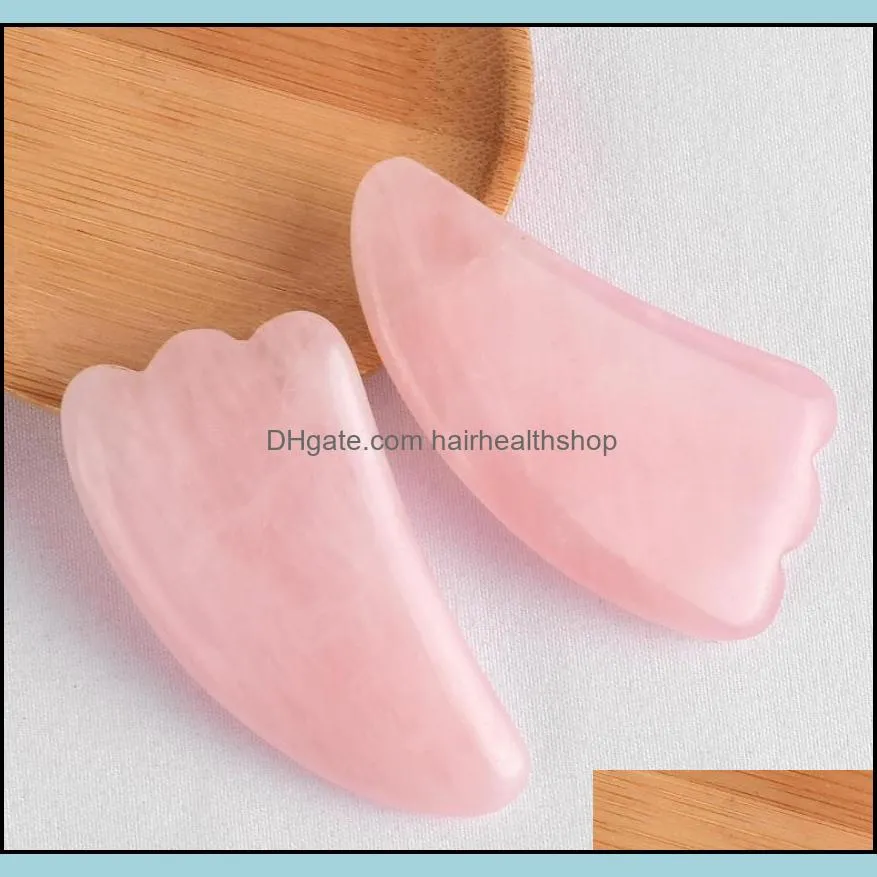 factory supply real jade gua sha massage tool for body face neck slimming rose quartz guasha board