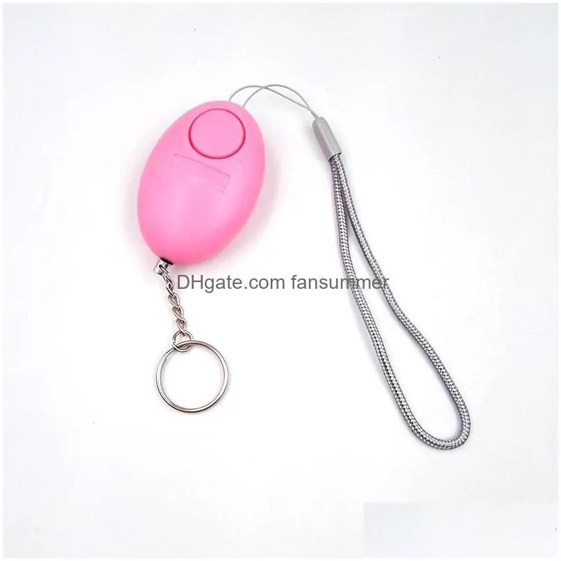 110db 5 colors egg shape self defense alarm girl women security protect alert personal safety scream loud keychain alarm system