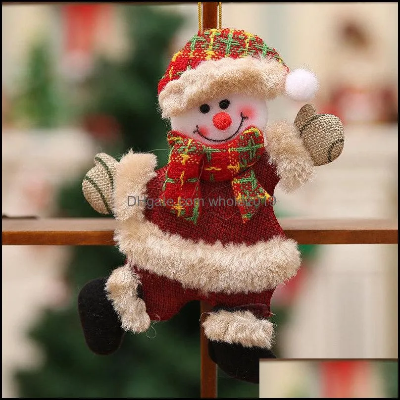 christmas doll hangs cartoon santa snowman reindeer doll christmas tree hangs ornament xmas decorations festive party home decor