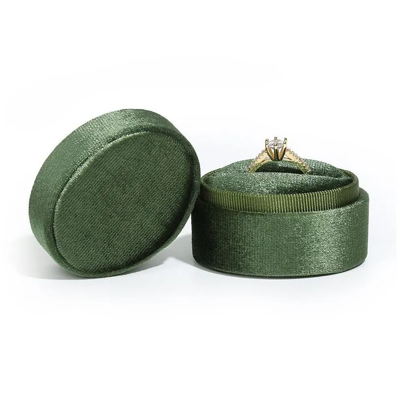 velvet ring box elegant oval shape single double ring boxes gift display case organizer for engagement wedding
