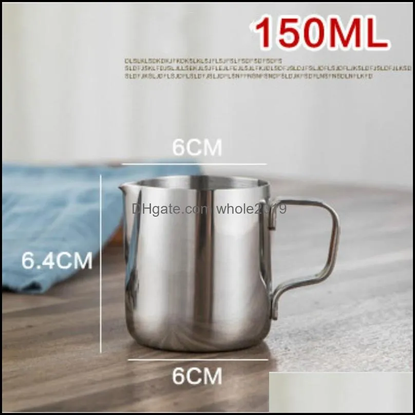 100 150ml stainless steel coffee tools cup tea coffee art frothing milk cups kitchen bar tools