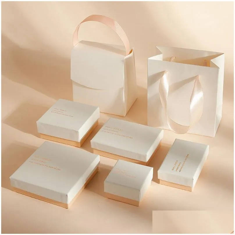 jewelry gift boxes necklace bracelet earrings ring storage organizer paper jewellry packaging box container