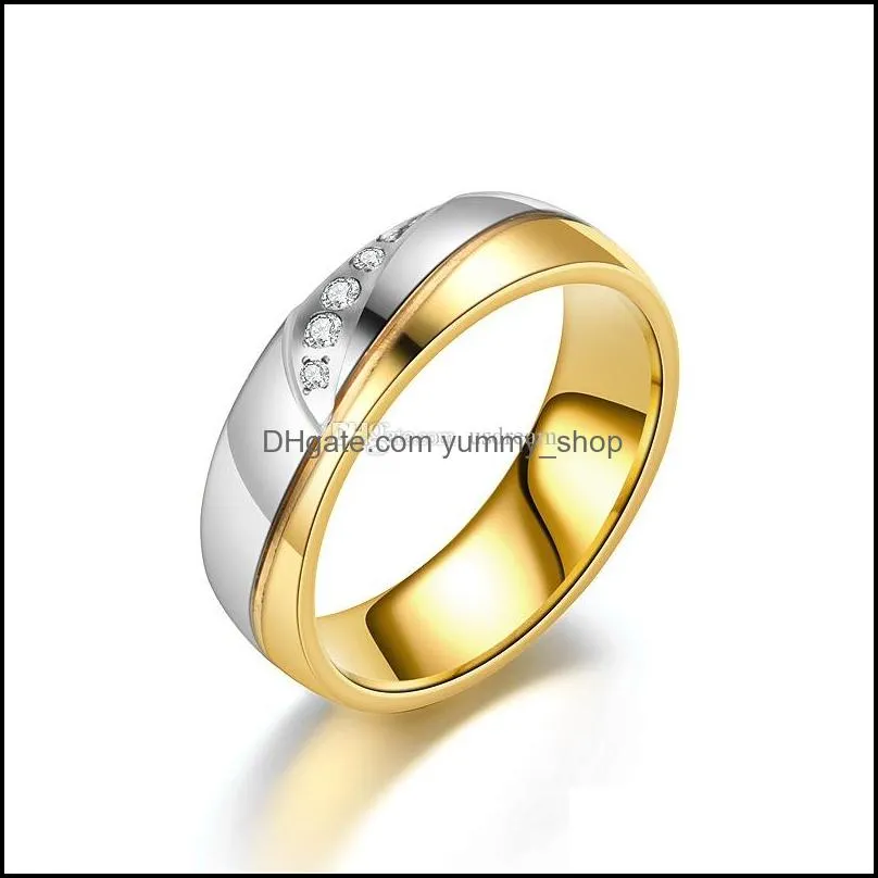 contrast color gold diamond ring cross grain rings gold women mens rings fashion jewelry gift