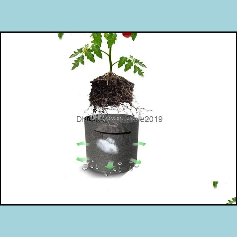 environmentally friendly nonwovens plant grow bag seedling pot container planter flower green plants gardening pot pouch with handle